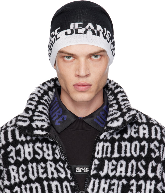 Photo: Versace Jeans Couture Black Cut Logo Beanie