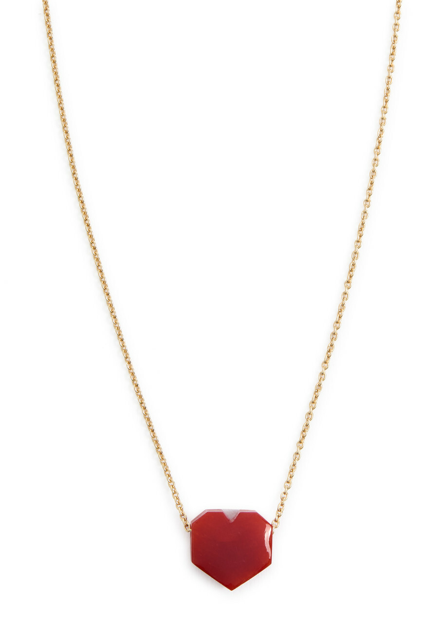 Aliita Mini Corazon 9kt Gold Heart Necklace - Red - One Size