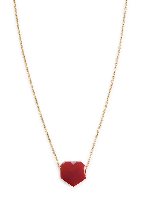 Photo: Aliita Mini Corazon 9kt Gold Heart Necklace - Red - One Size