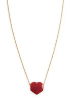 Aliita Mini Corazon 9kt Gold Heart Necklace - Red - One Size