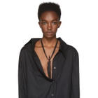 Ann Demeulemeester SSENSE Exclusive Black Ribbon and Feather Necklace
