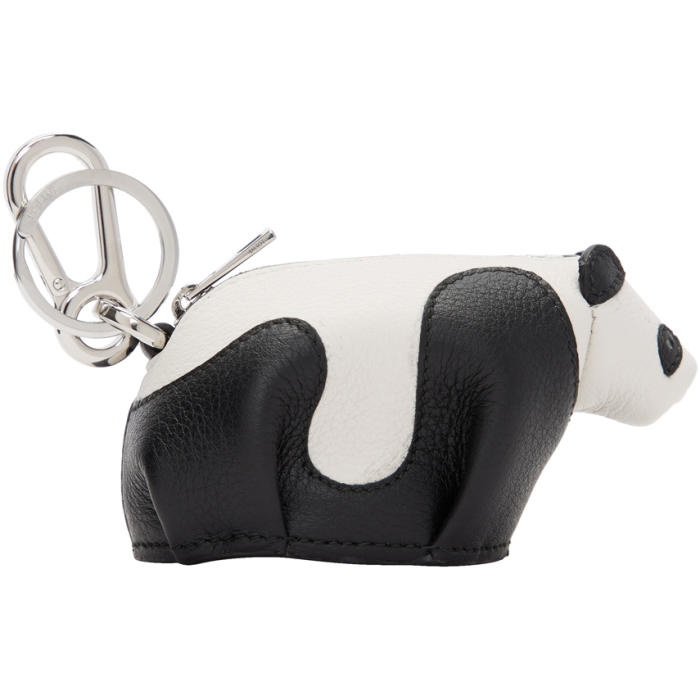 Loewe Black and White Panda Charm Keychain Loewe