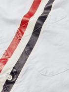 THOM BROWNE - Striped Button-Down Collar Cotton Oxford Shirt - White - 1