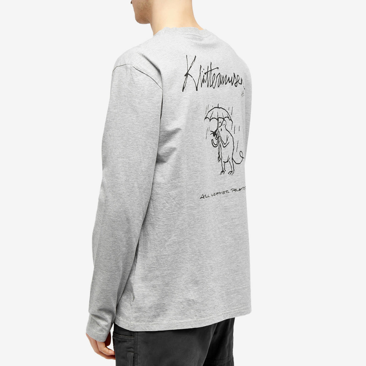 Klättermusen Men's Klattermusen Long Sleeve Runa Rain Mouse T-Shirt in Grey Melange
