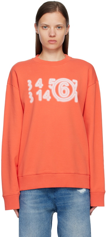 Photo: MM6 Maison Margiela Orange Printed Sweatshirt