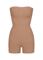 Skims Seamless Sculpt Strapless Shortie Body Light Brown