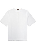 CHIMALA - Textured-Cotton Henley T-Shirt - White - XS