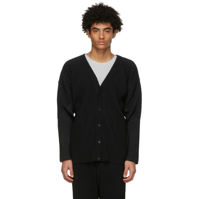 Homme Plisse Issey Miyake Black Basics Cardigan Homme Plisse Issey