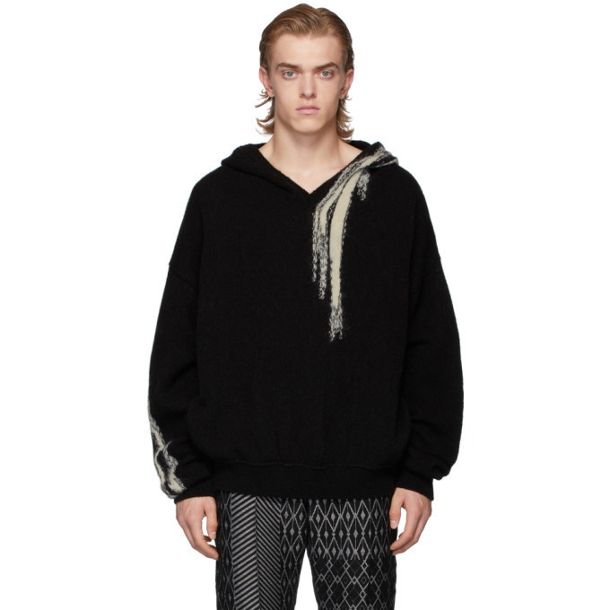 Photo: Ann Demeulemeester Black and White Wool Hoodie