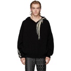 Ann Demeulemeester Black and White Wool Hoodie