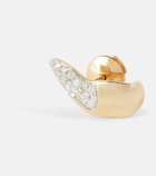 Rainbow K Requin Bo Nano 14kt gold single earring with diamonds