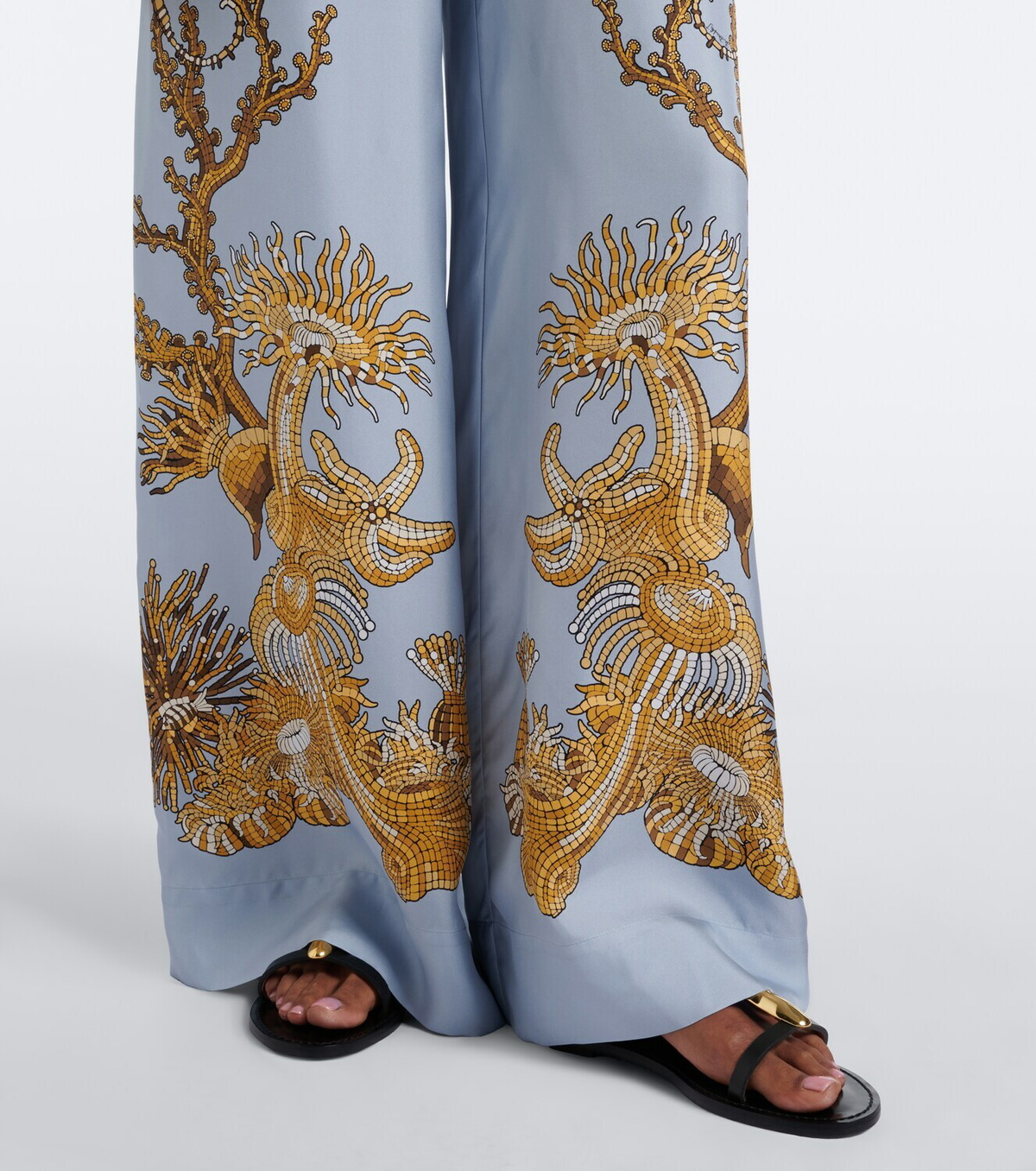 La DoubleJ Printed silk twill palazzo pants