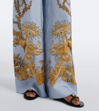 La DoubleJ Printed silk twill palazzo pants