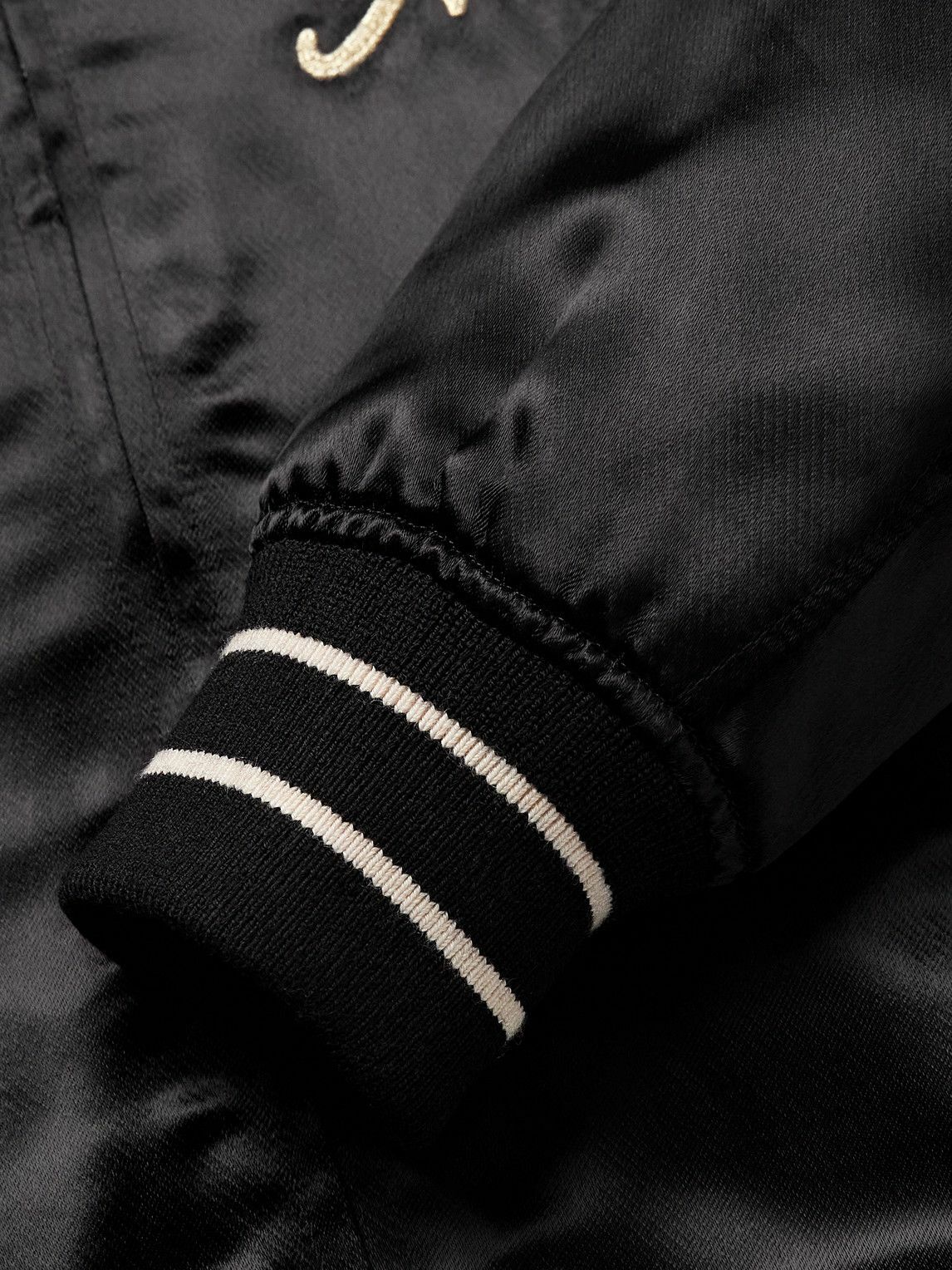AMIRI - Club Logo-Embroidered Satin Bomber Jacket - Black Amiri