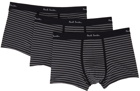 Paul Smith 3-Pack Black & Grey Stripe Trunk Boxers