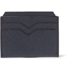 Valextra - Pebble-Grain Leather Cardholder - Blue