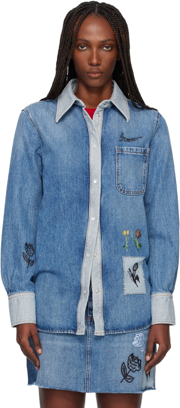 Photo: Marni Blue Embroidered Denim Shirt