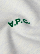 A.P.C. - Logo-Print Organic Cotton-Jersey Sweatshirt - Blue