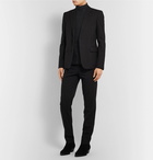 SAINT LAURENT - Slim-Fit Metallic Striped Cotton-Blend Rollneck Sweater - Black