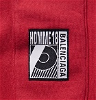 Balenciaga - Oversized Colour-Block Cotton-Blend Jersey Half-Zip Hoodie - Men - Red