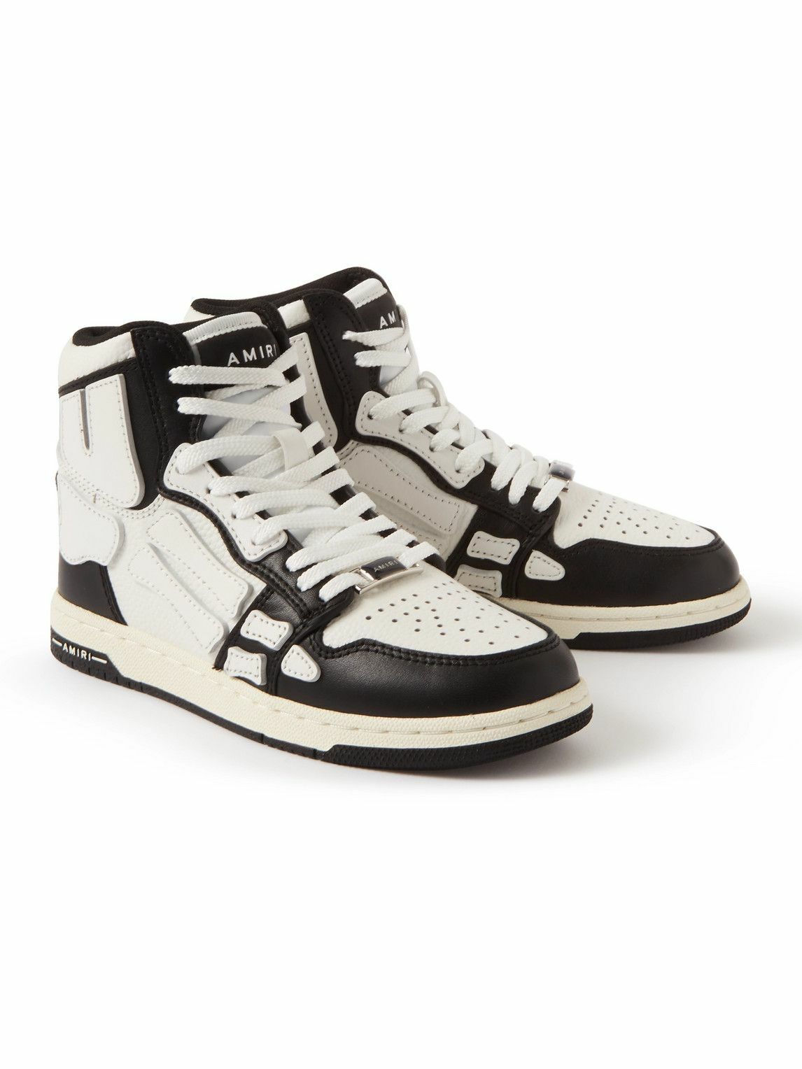 AMIRI KIDS - Skel-Top Colour-Block Leather High-Top Sneakers - Black