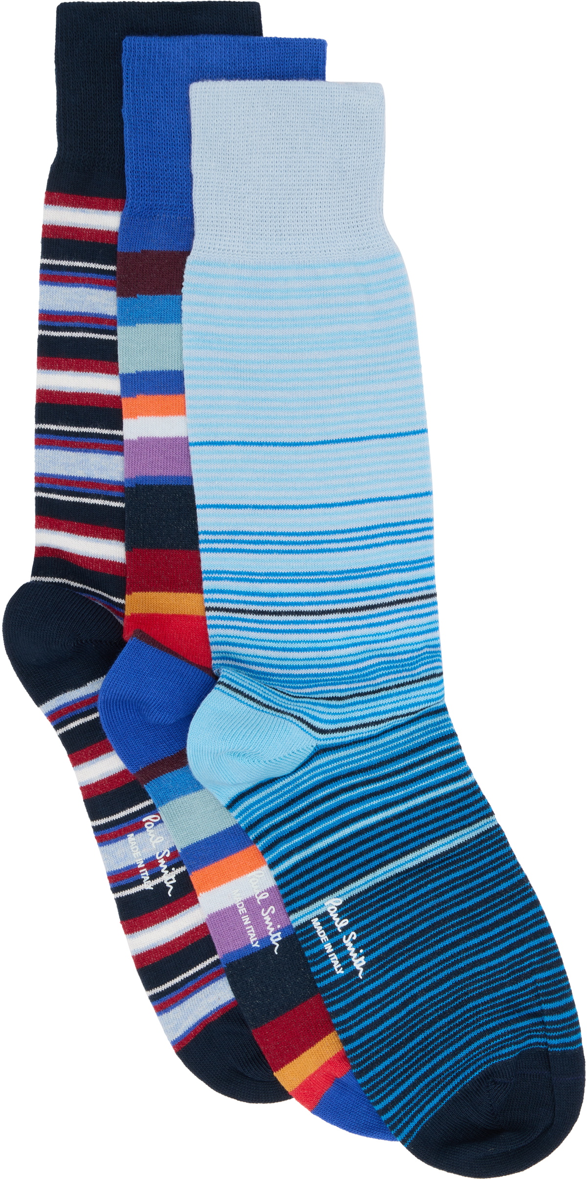 Paul Smith Three-Pack Multicolor Mixed Stripe Cracker Set Socks