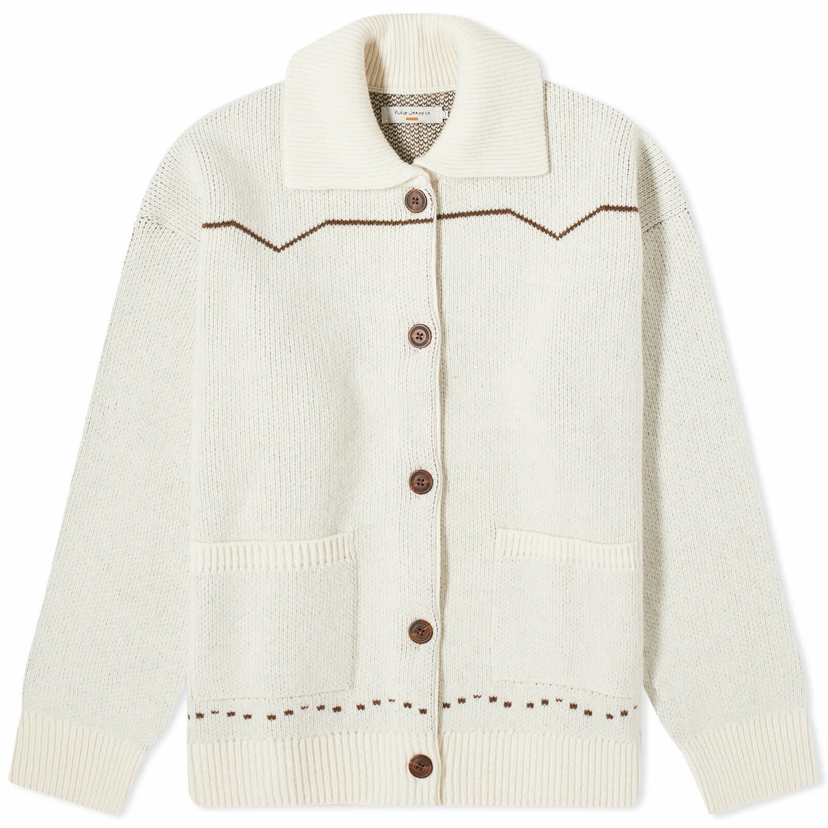 Nudie Jeans Co Women's Sharon Western Knit Cardigan in Chalk White