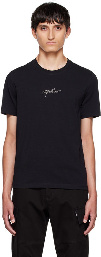 Photo: Moschino Black Crystal-Cut T-Shirt