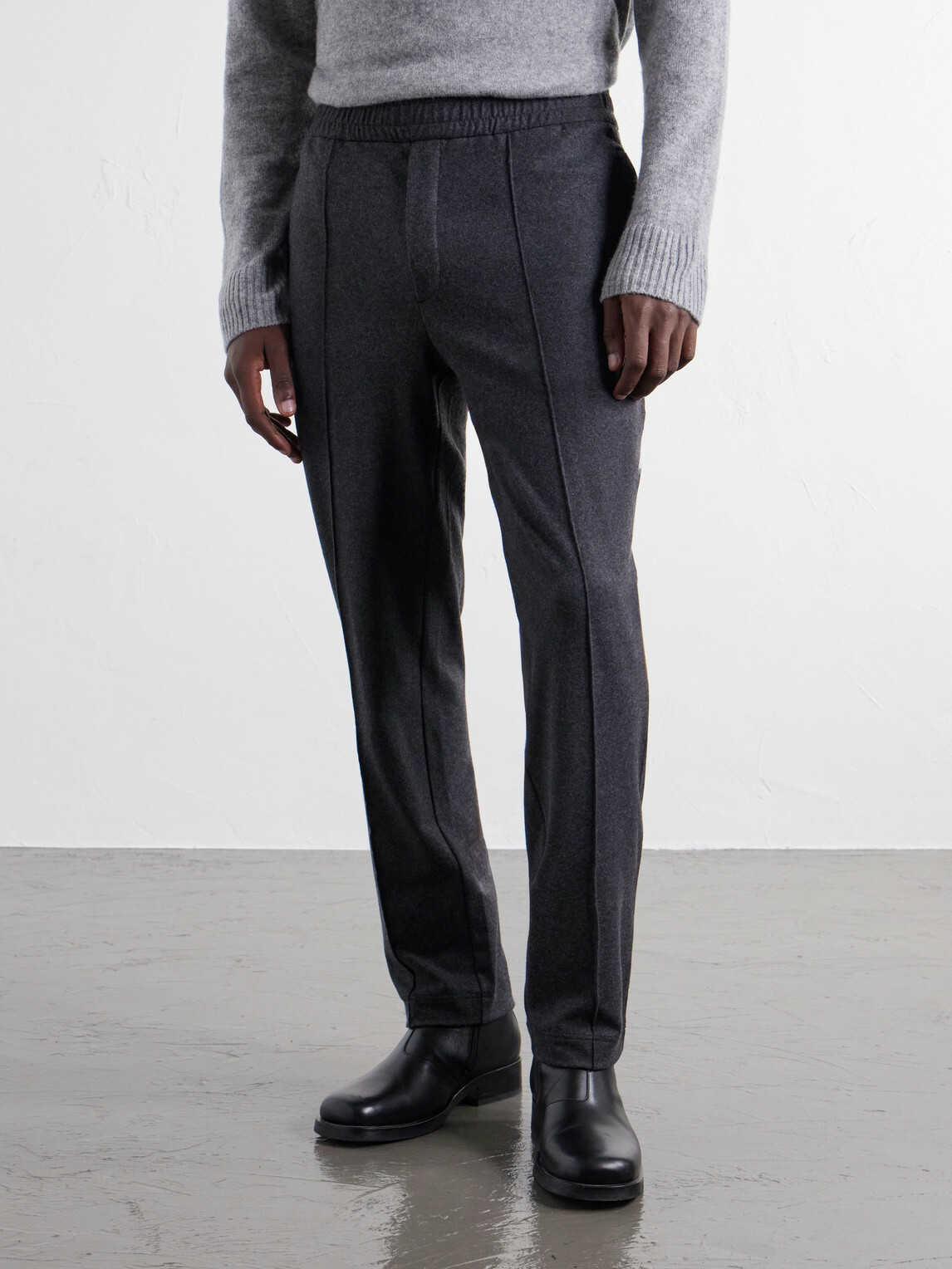 Moncler - Straight-Leg Mélange Stretch-Flannel Sweatpants - Gray
