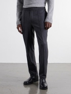 Moncler - Straight-Leg Mélange Stretch-Flannel Sweatpants - Gray