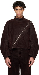 Jean Paul Gaultier Brown Minimal Moto Jacket