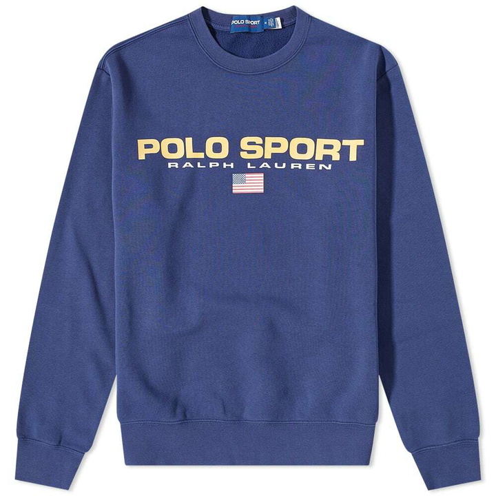 Photo: Polo Ralph Lauren Men's Sport Washed Crew Sweat in Dark Cobalt