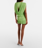 Christopher Esber Embellished draped jersey miniskirt