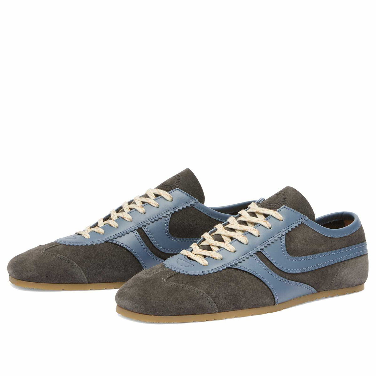 Dries Van Noten Men's Leather & Suede Sneaker in Steel