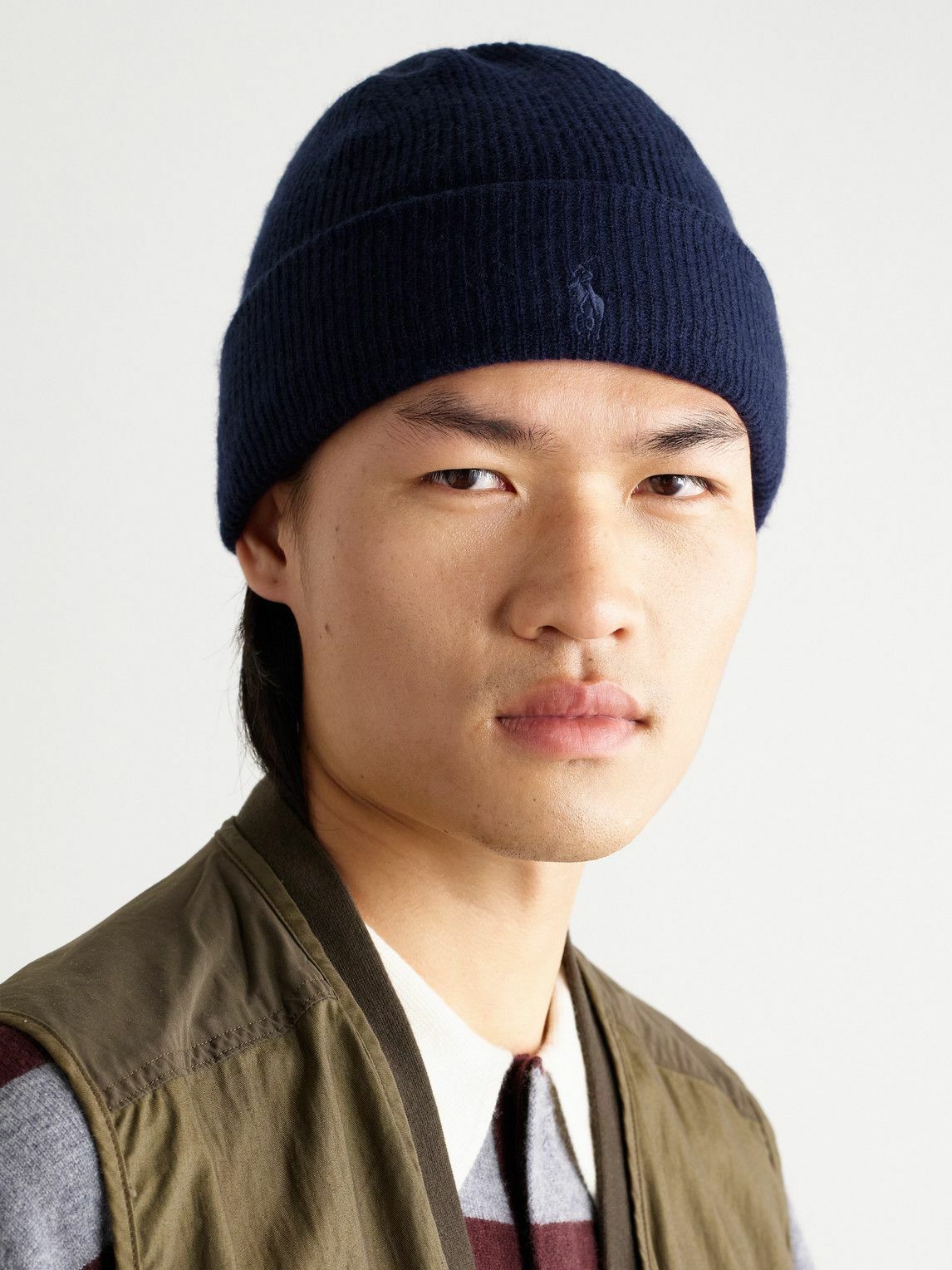 Polo Ralph Lauren - Logo-Embroidered Ribbed Cashmere Beanie