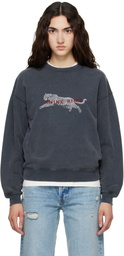 ANINE BING Gray Spencer Leopard Sweatshirt