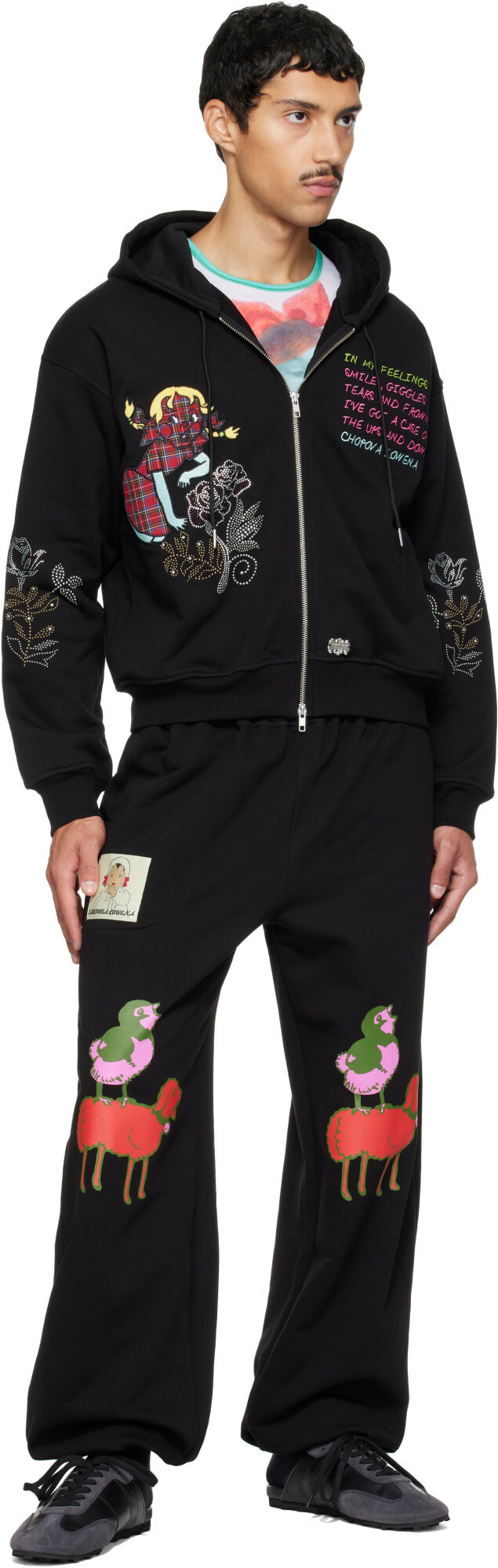 Chopova Lowena Black Piggy Back Sweatpants