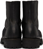 Guidi Black Leather Lace-Up Boots
