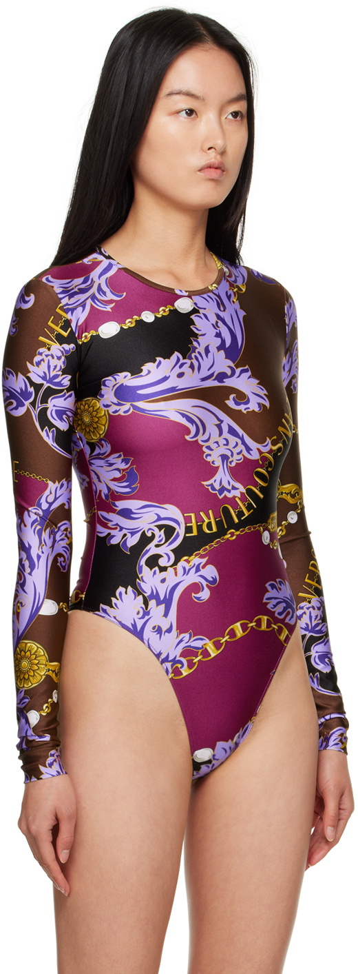 Versace Jeans Couture Long Sleeve Bodysuit in Multi