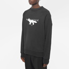 Maison Kitsuné Men's Profile Fox Stamp Clean Crew Sweat in Black