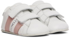Moncler Enfant Baby White Striped Sneakers