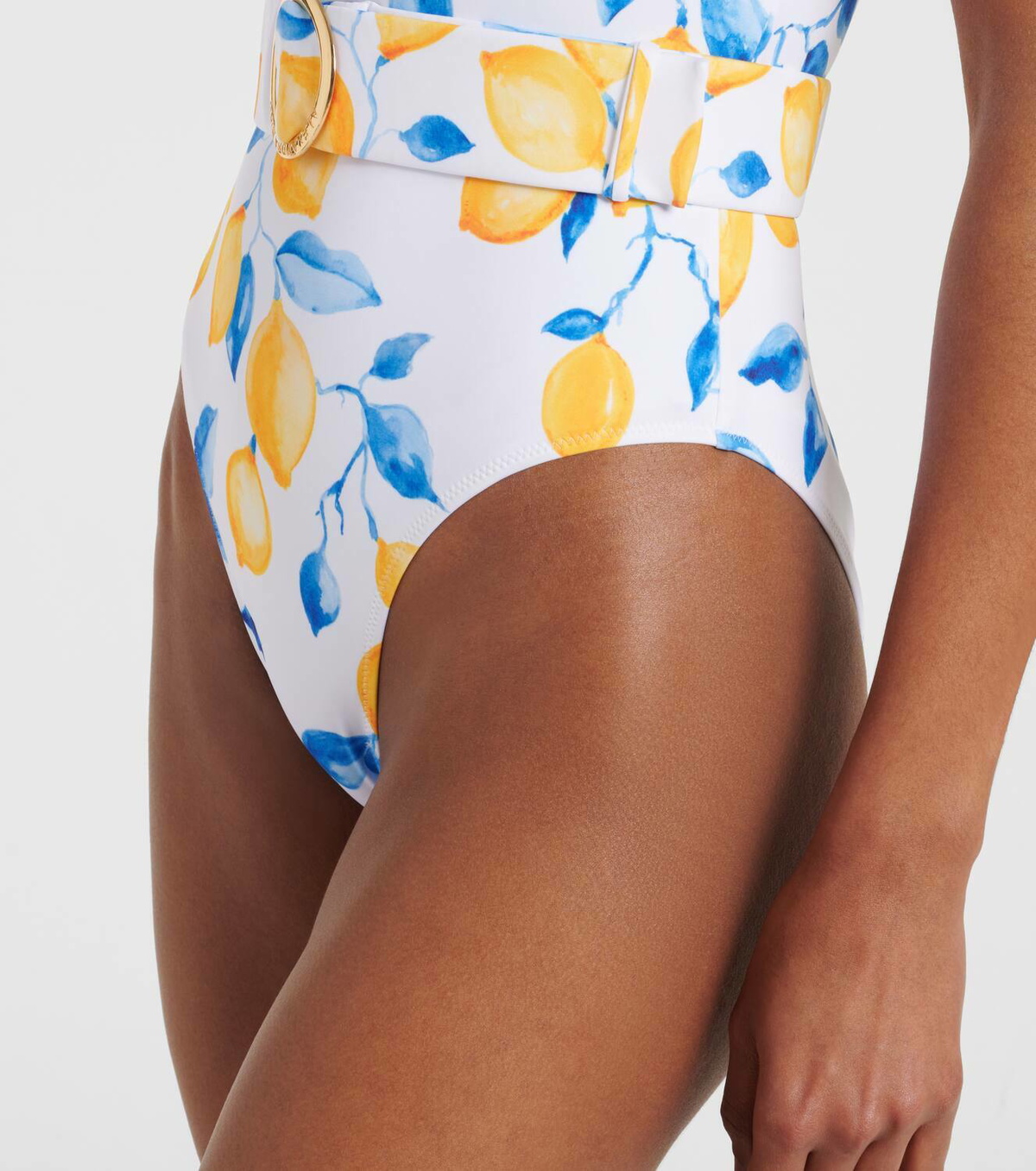 Alexandra Miro Jeanie belted printed swimsuit