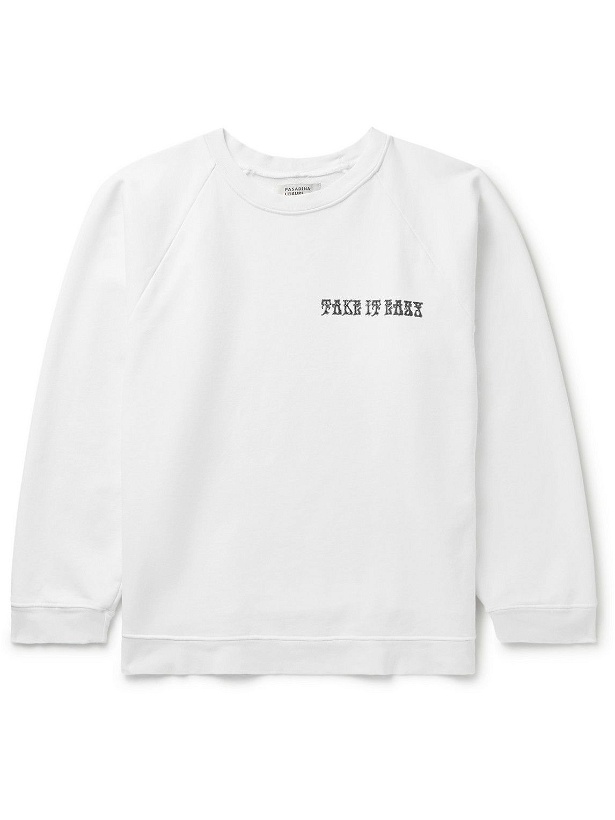 Photo: Pasadena Leisure Club - Take It Easy Printed Cotton-Jersey Sweatshirt - White