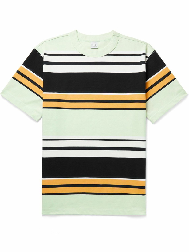 Photo: NN07 - Nat Striped Cotton-Jersey T-Shirt - Green
