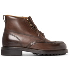 TOM FORD - Burnished-Leather Hiking Boots - Men - Brown