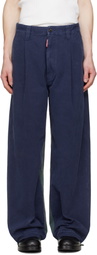 Dsquared2 Blue Re-Worked Colorblock Easy Zoot Trousers