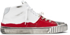 Maison Margiela Red & White New Evolution High-Top Sneakers