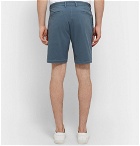 Theory - Zaine Slim-Fit Garment-Washed Stretch-Cotton Twill Shorts - Blue