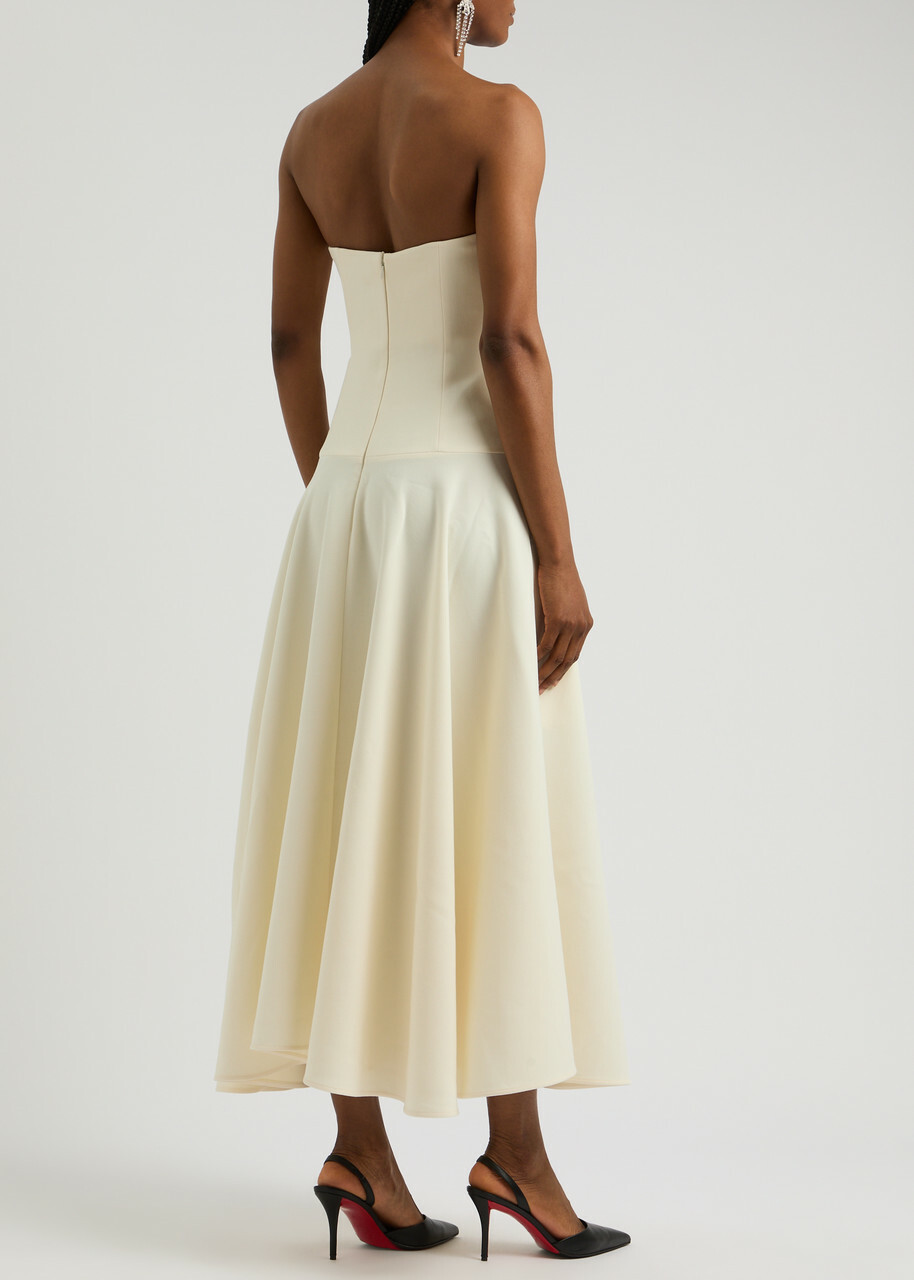 ROLAND MOURET ブライダルキャディミディドレス ROLAND MOURET Tie-detailed cady midi dress | NET-A-PORTER