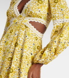 Diane von Furstenberg Kimmie printed cutout twill minidress